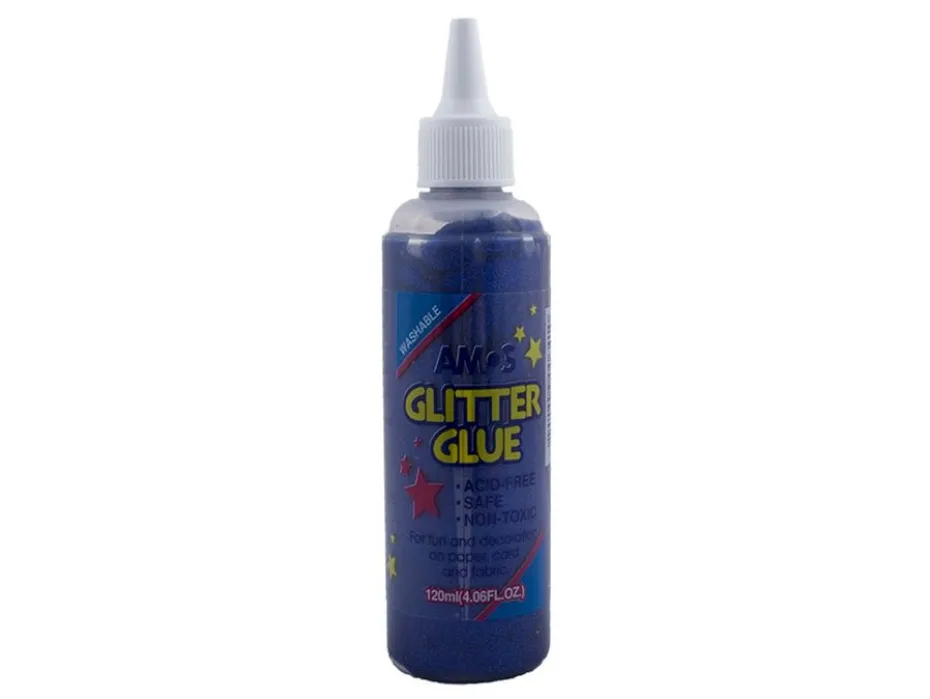 Amos Glitterlim 120ml Blå