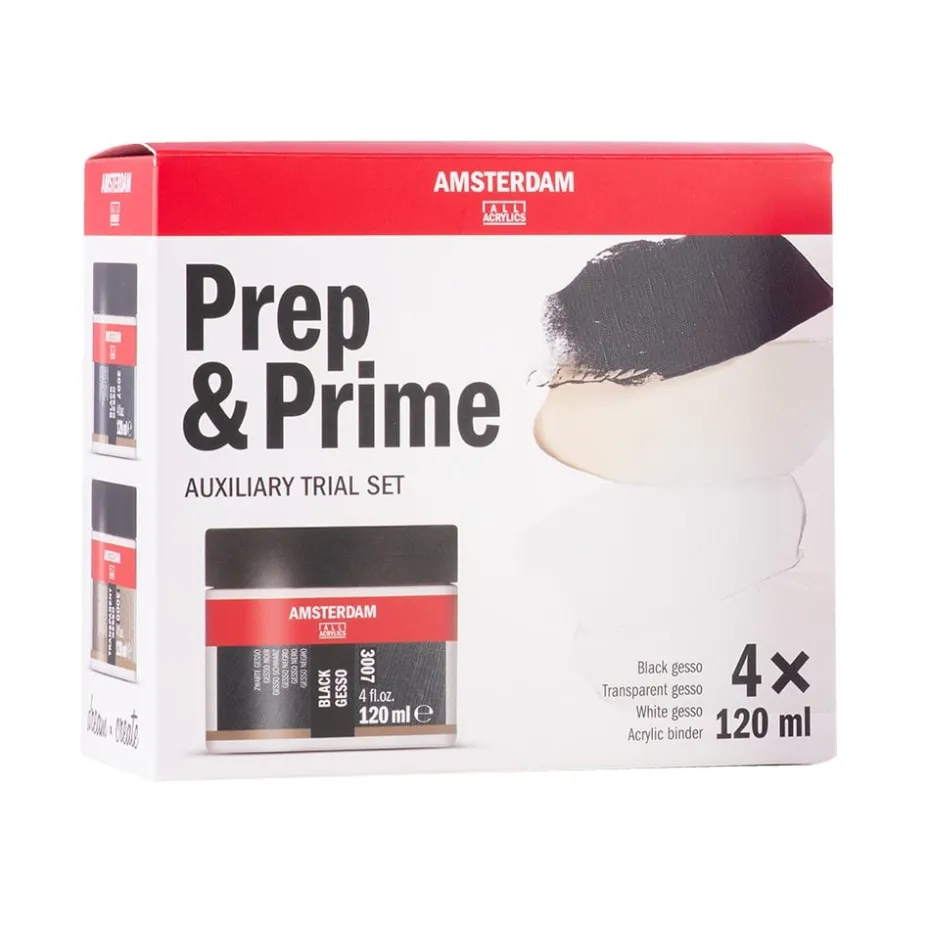 Amsterdam Gesso Sett 4x120ml – Prep Prime
