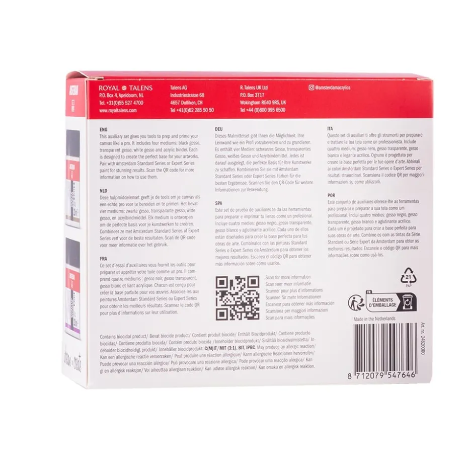 Amsterdam Gesso Sett 4x120ml – Prep Prime