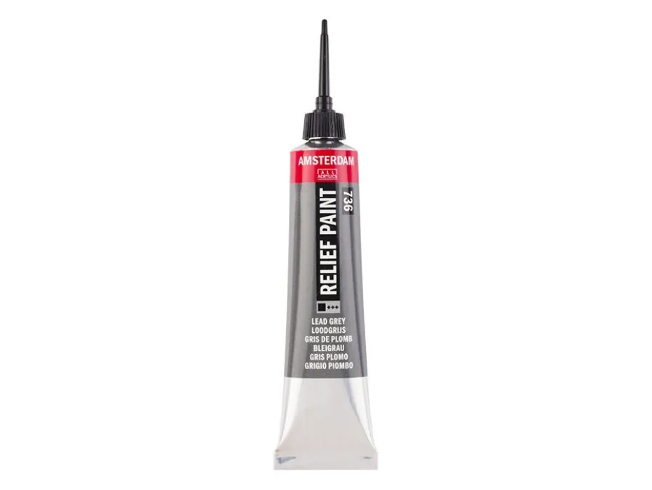 Amsterdam Relief Paint 20ml – 736 Lead Grey