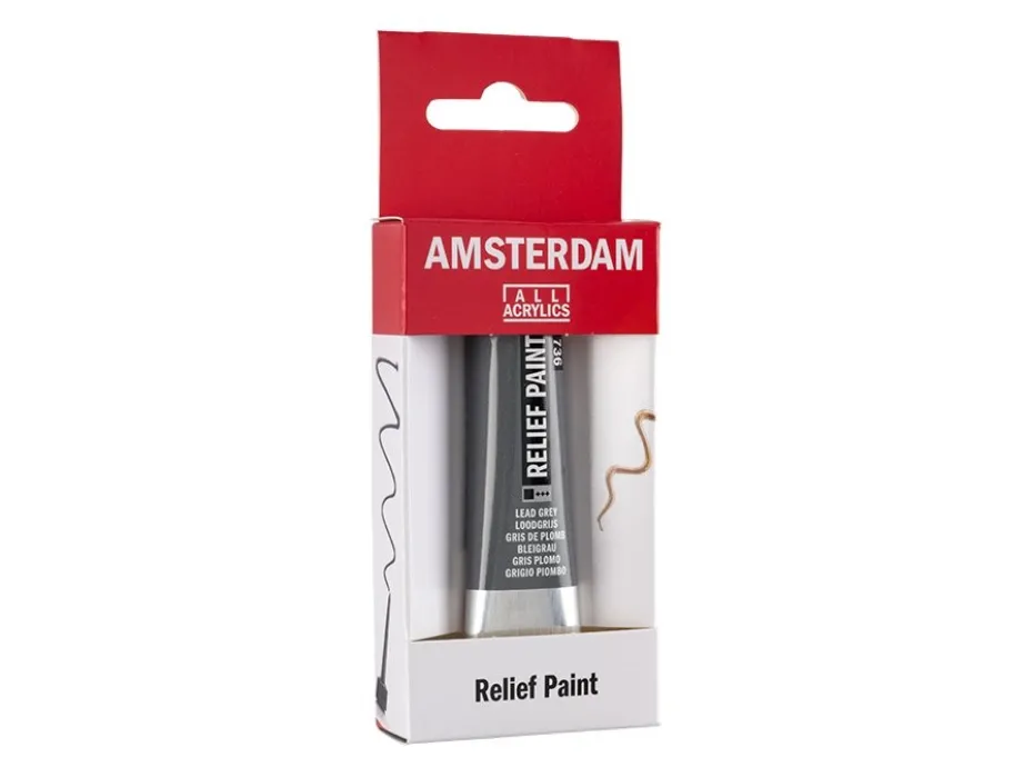 Amsterdam Relief Paint 20ml – 736 Lead Grey