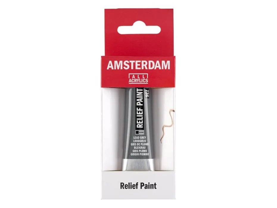 Amsterdam Relief Paint 20ml – 736 Lead Grey