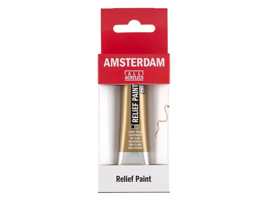 Amsterdam Relief Paint 20ml – 802 Light Gold