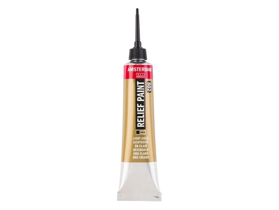 Amsterdam Relief Paint 20ml – 802 Light Gold