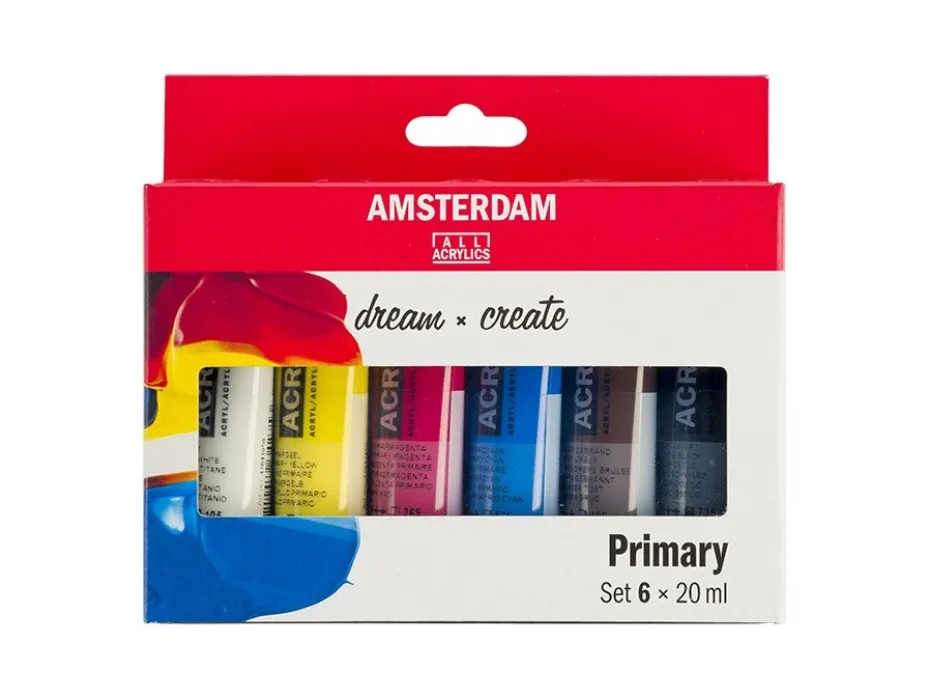 Amsterdam Standard Akryl 20ml Sett 6stk – Primærfarger