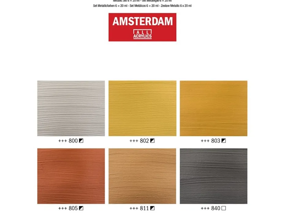 Amsterdam Standard Akryl 20ml Sett 6stk – Metallic