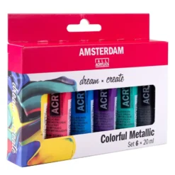 Amsterdam Standard Akryl 20ml Sett 6stk – Metallicfarger