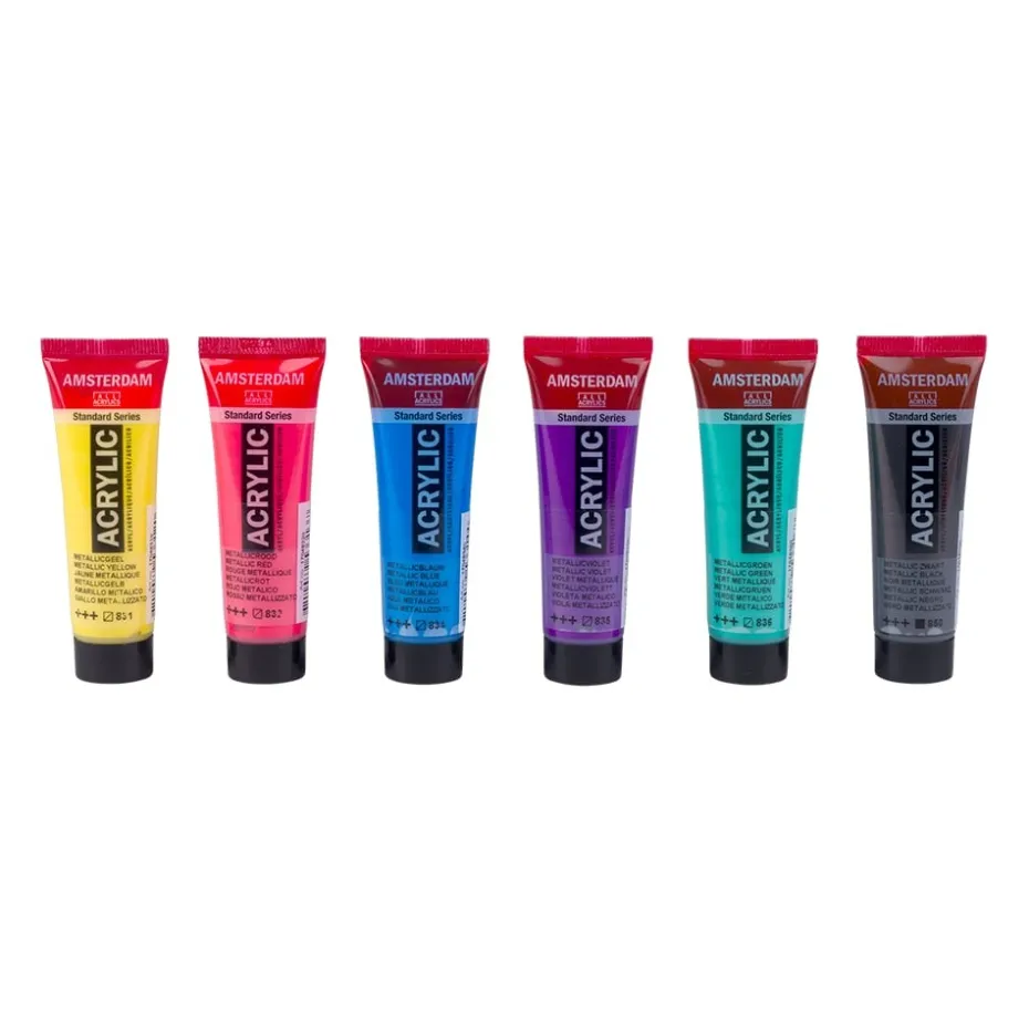 Amsterdam Standard Akryl 20ml Sett 6stk – Metallicfarger