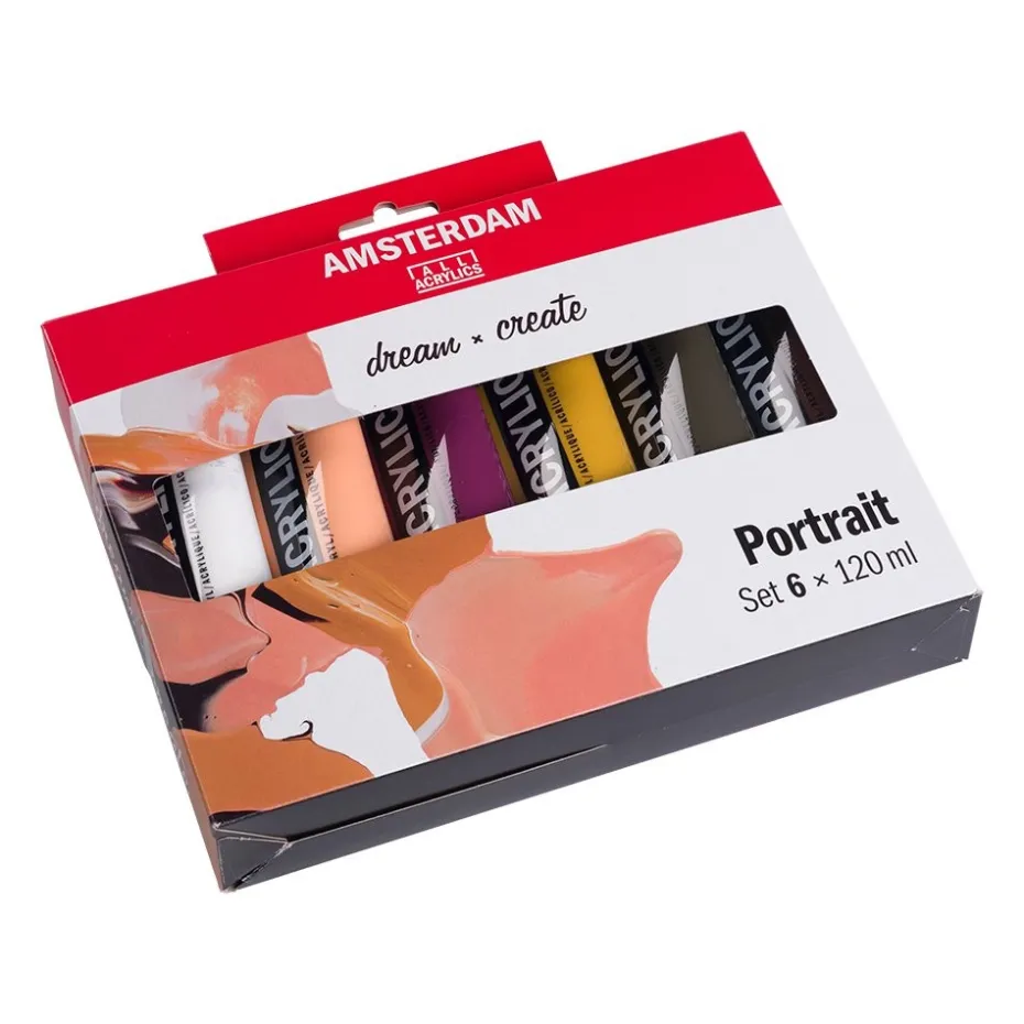 Amsterdam Standard Akryl 120ml – 6 tuber – Portrait set