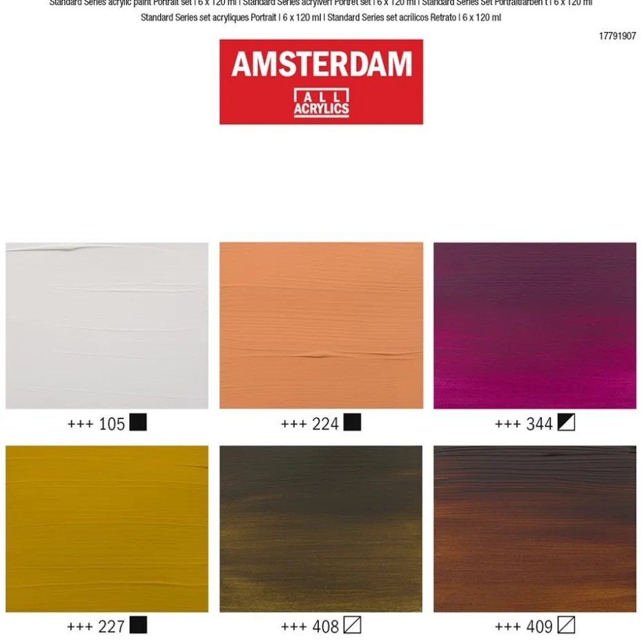 Amsterdam Standard Akryl 120ml – 6 tuber – Portrait set