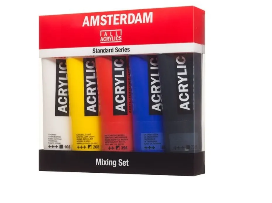 Amsterdam Standard Akryl 120ml – 5 tuber – Mixing Set