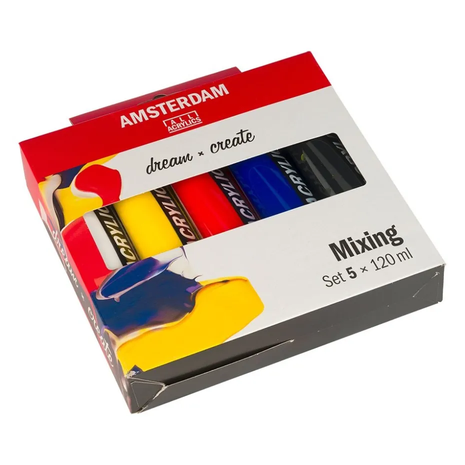 Amsterdam Standard Akryl 120ml – 5 tuber – Mixing Set