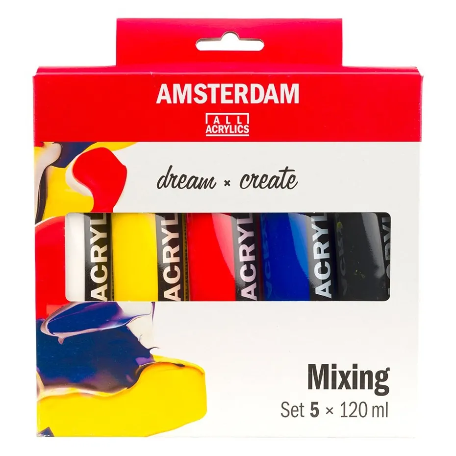 Amsterdam Standard Akryl 120ml – 5 tuber – Mixing Set