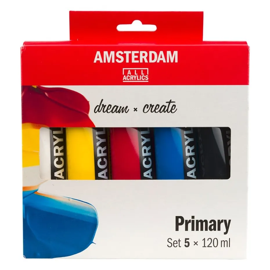 Amsterdam Standard Akryl 120ml – 5 tuber – Primary Set
