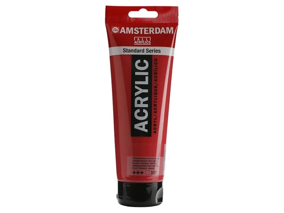 Amsterdam Standard Akryl 250ml – 317 transp. red medium