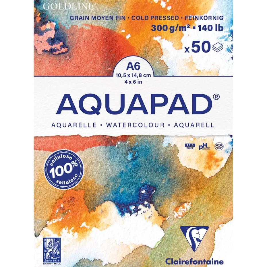 AQUAPAD Akvarellblokk – CP 300g 50ark – A6