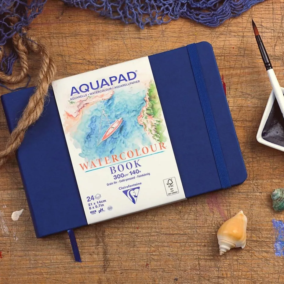 AQUAPAD Akvarellbok innbundet 300g 24ark – 14x14cm