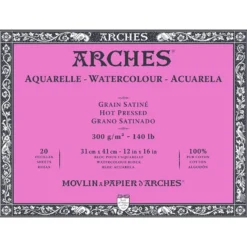 Arches Aquarelle Akvarellblokk HP 300g 20ark – 31x41cm