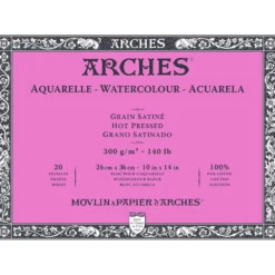 Arches Aquarelle Akvarellblokk HP 300g 20ark – 26x36cm