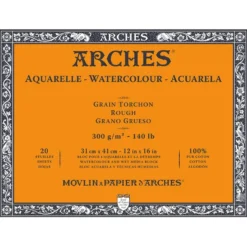 Arches Aquarelle Akvarellblokk Rough 300g 20ark – 31x41cm