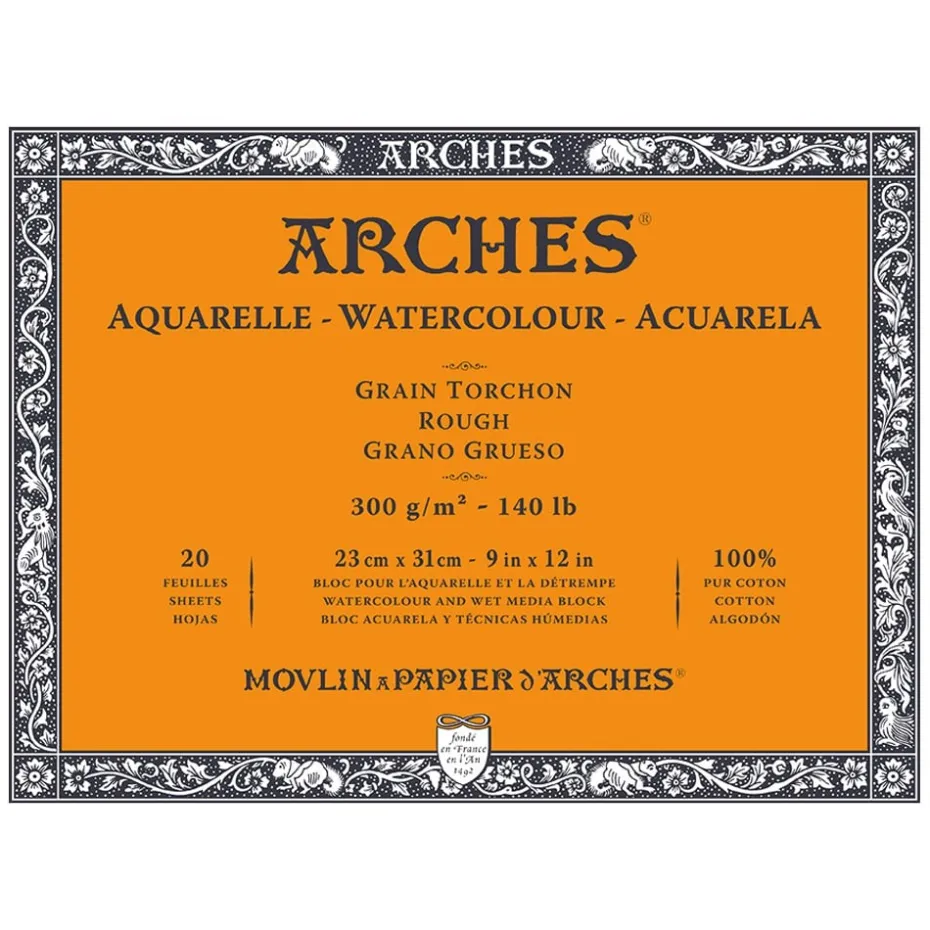 Arches Aquarelle Akvarellblokk Rough 300g 20ark – 23x31cm