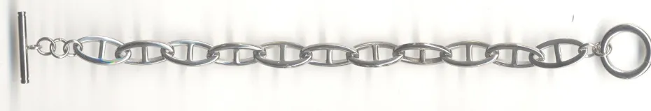 Armbånd med stavlås,oval, rustfritt stål