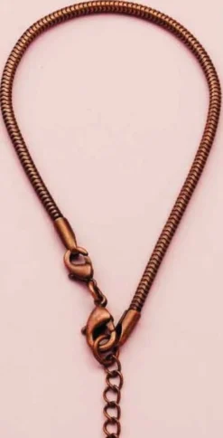 Armbånd m/lås 16cm kobberfg.