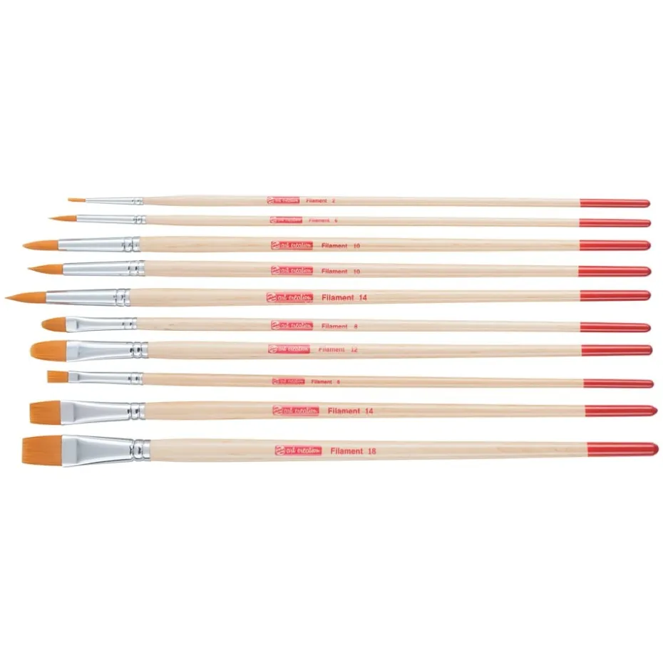 Art Creation Penselsett – Polyester 10 størrelser