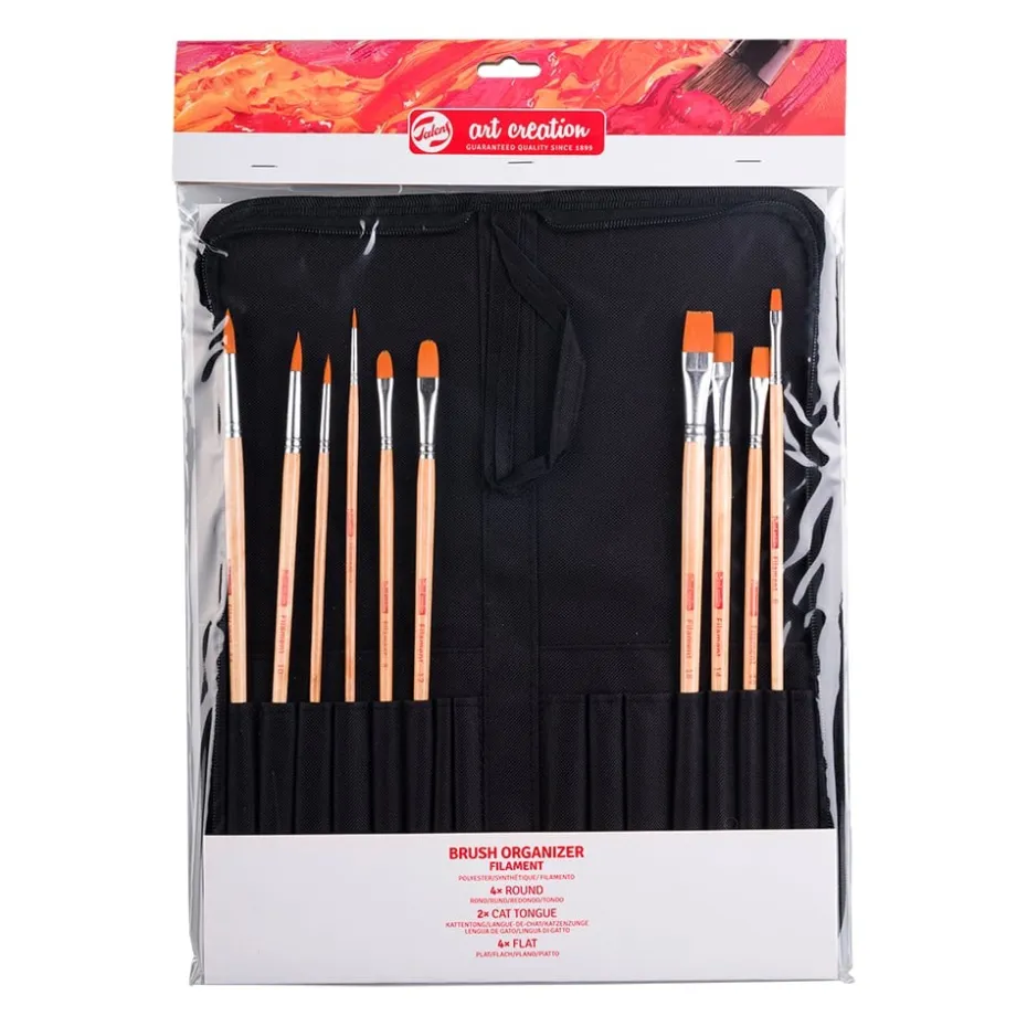 Art Creation Penselsett – Polyester 10stk – m/mappe