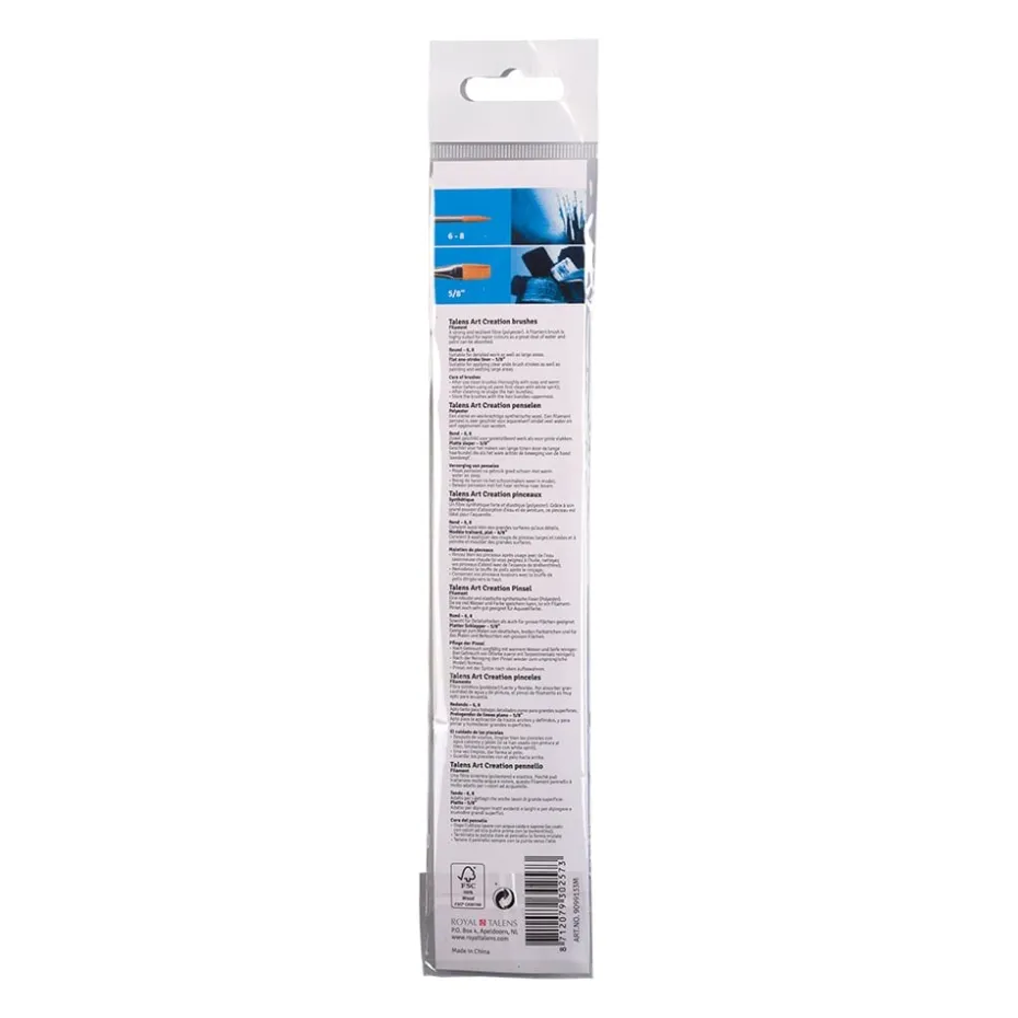 Art Creation Penselsett – Polyester Rund 6-8 Flat 5/8″