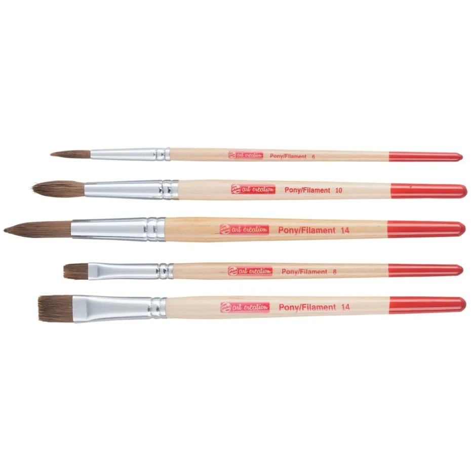 Art Creation Penselsett – Ponni/polyester 5 størrelser