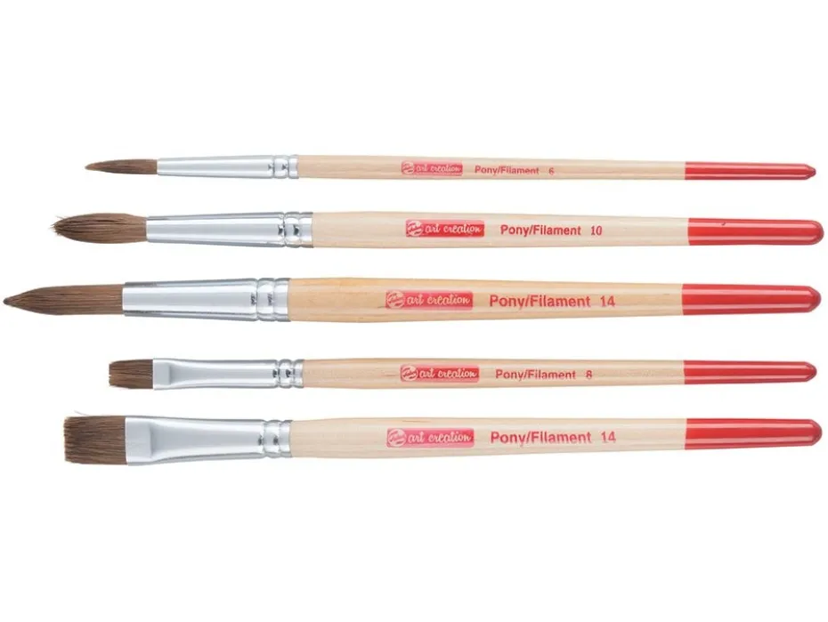 Art Creation Penselsett – Ponni/polyester 5 størrelser