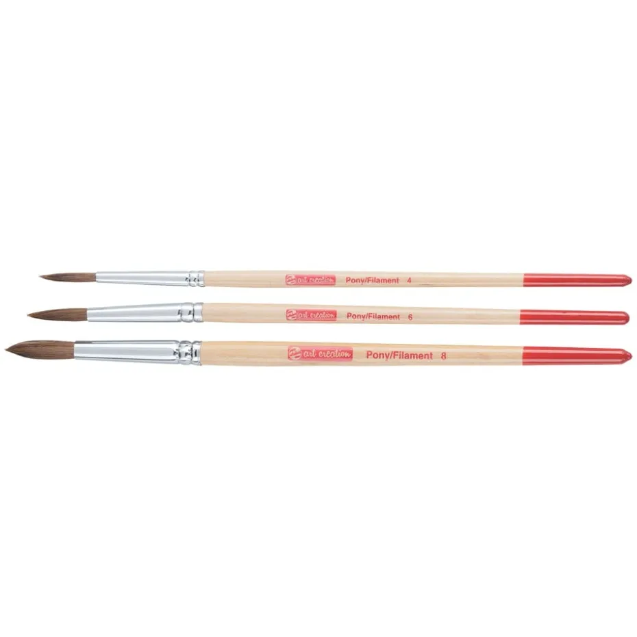 Art Creation Penselsett – Ponni/polyester Rund 4-6-8