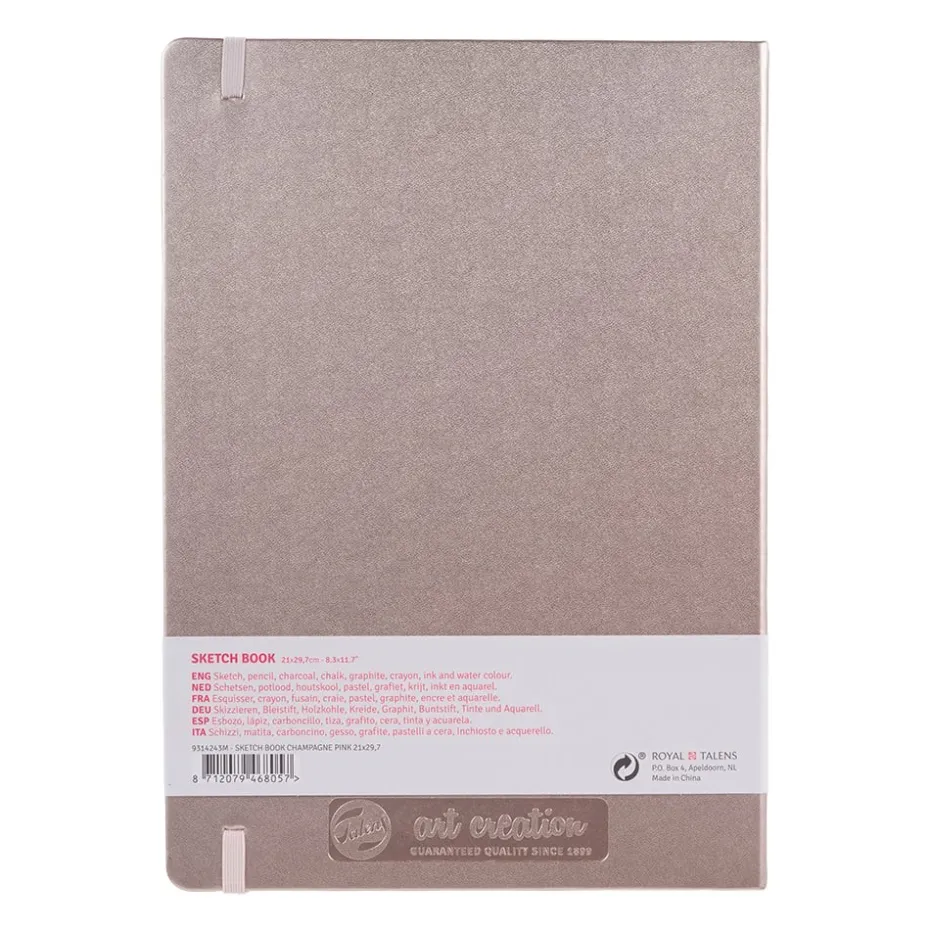 Art Creation Skissebok m/strikk 140g A4 – Champagne