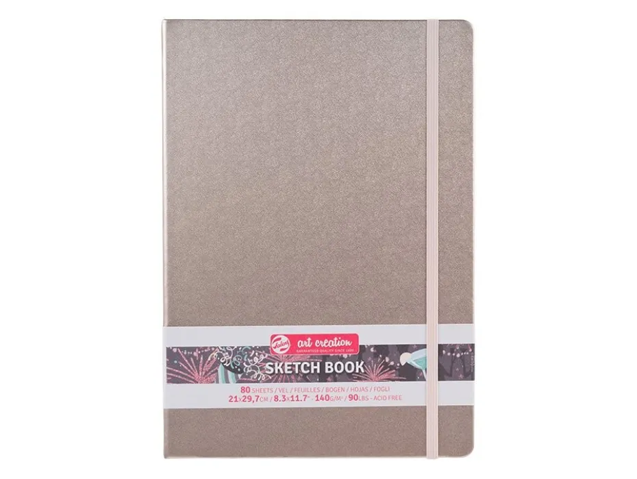 Art Creation Skissebok m/strikk 140g A4 – Champagne