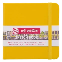 Art Creation Skissebok m/strikk 140g 12x12cm – Gul