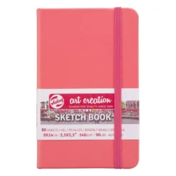 Art Creation Skissebok m/strikk 140g 9x14cm – Korallrød