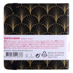 Art Creation Skissebok m/strikk 140g 12x12cm – Art Deco
