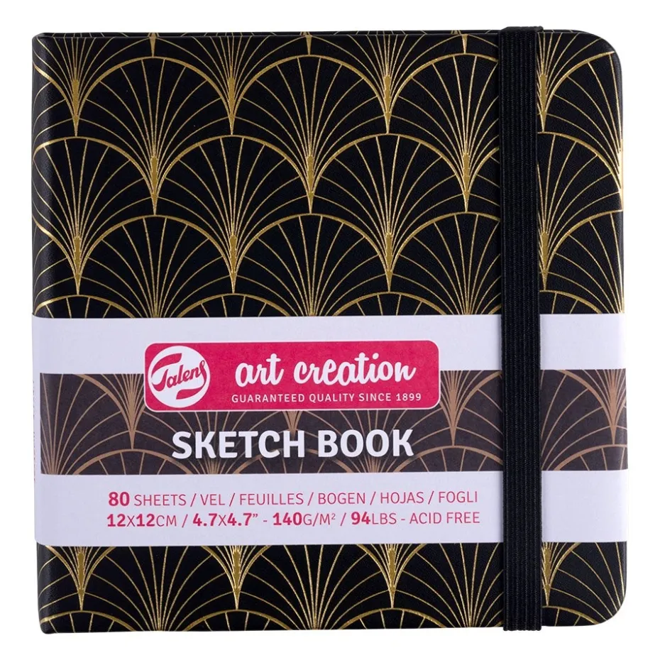 Art Creation Skissebok m/strikk 140g 12x12cm – Art Deco