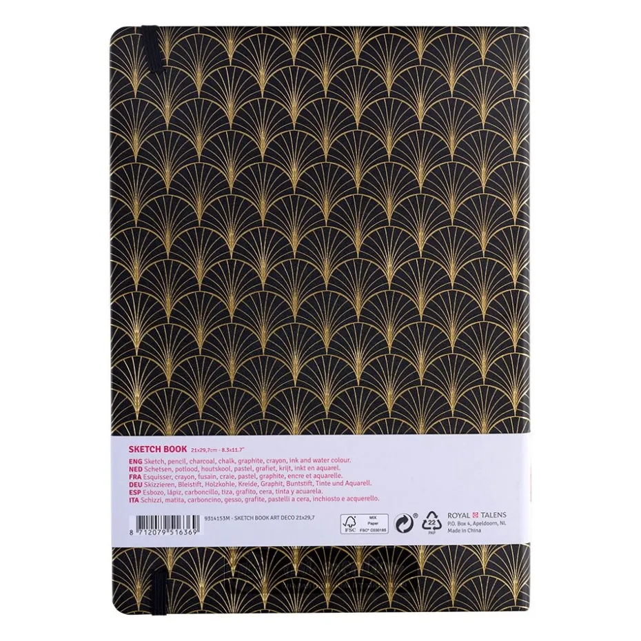 Art Creation Skissebok m/strikk 140g A4 – Art Deco