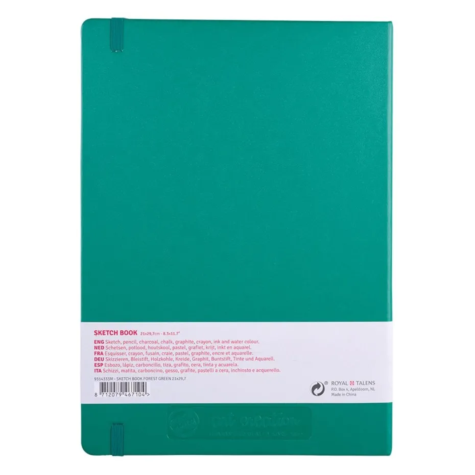 Art Creation Skissebok m/strikk 140g A4 – Forest Green