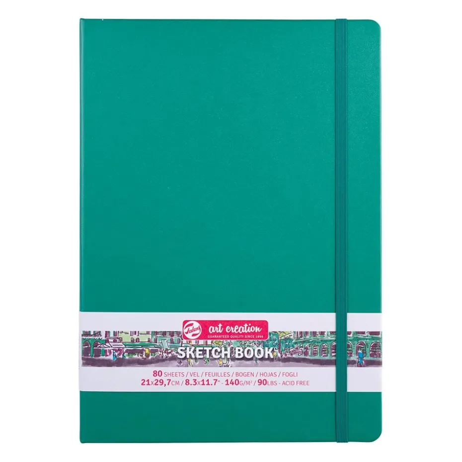 Art Creation Skissebok m/strikk 140g A4 – Forest Green