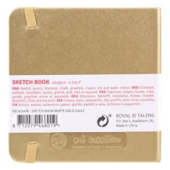 Art Creation Skissebok m/strikk 140g 12x12cm – Gull