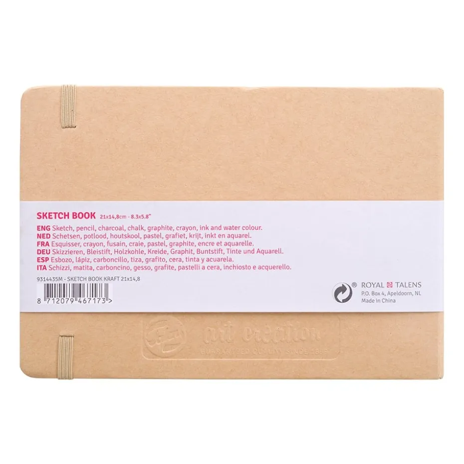 Art Creation Skissebok m/strikk 140g 21×14,8 – Kraft