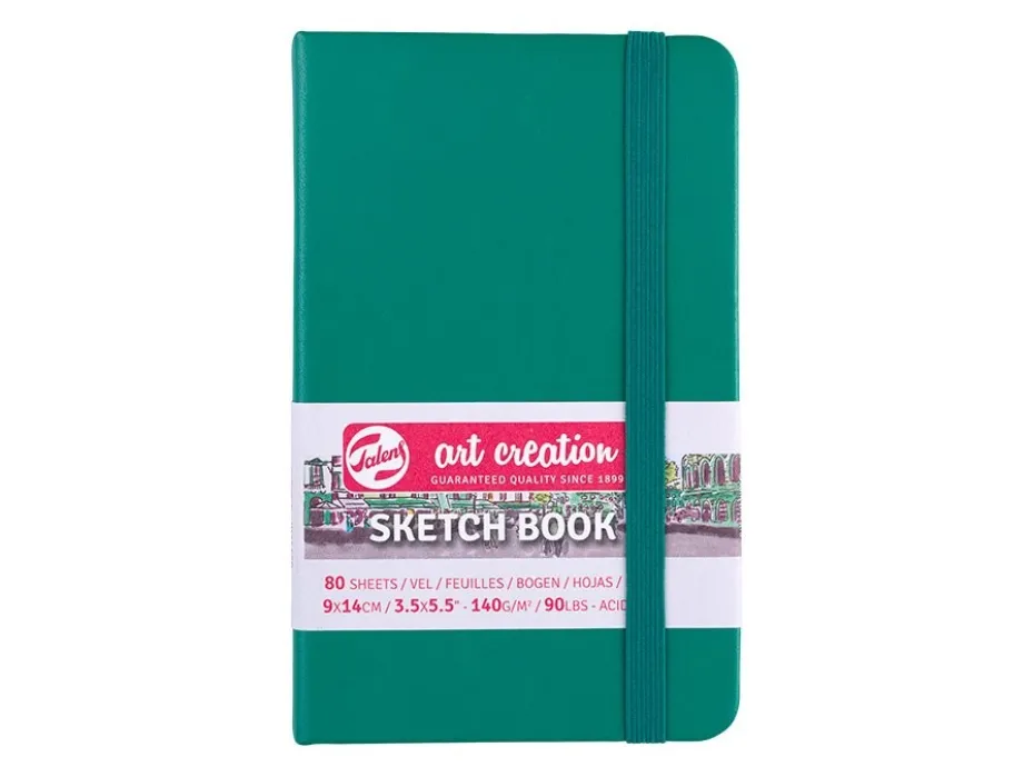 Art Creation Skissebok m/strikk 140g 9x14cm – Forest Green
