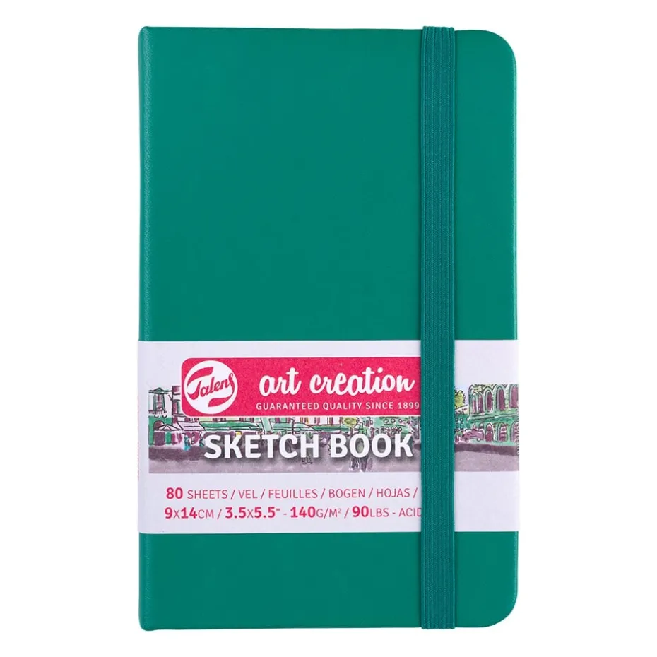 Art Creation Skissebok m/strikk 140g 9x14cm – Forest Green