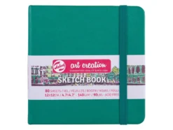 Art Creation Skissebok m/strikk 140g 12x12cm – Forest Green