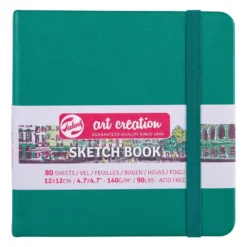 Art Creation Skissebok m/strikk 140g 12x12cm – Forest Green
