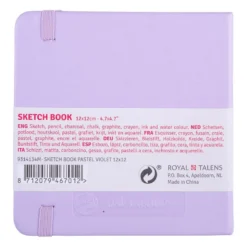 Art Creation Skissebok m/strikk 140g 12x12cm – Pastel Violet