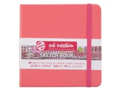 Art Creation Skissebok m/strikk 140g 12x12cm – Korallrød